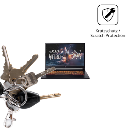 Schutz gegen Kratzer auf dem Acer Nitro V17 AI Glas durch Schlüssel oder Ähnliches
