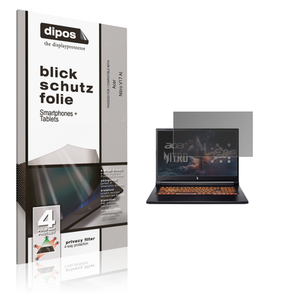 Blickschutzfolie von dipos passend für Acer Nitro V17 AI, präziser Zuschnitt und blasenfrei montiert