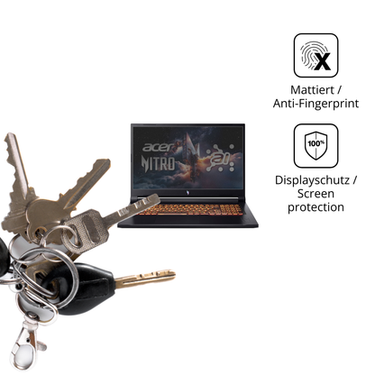 dipos Displayschutz für Acer Nitro V17 AI, mattierte Oberfläche, Blickschutzfilter und perfekter Passform