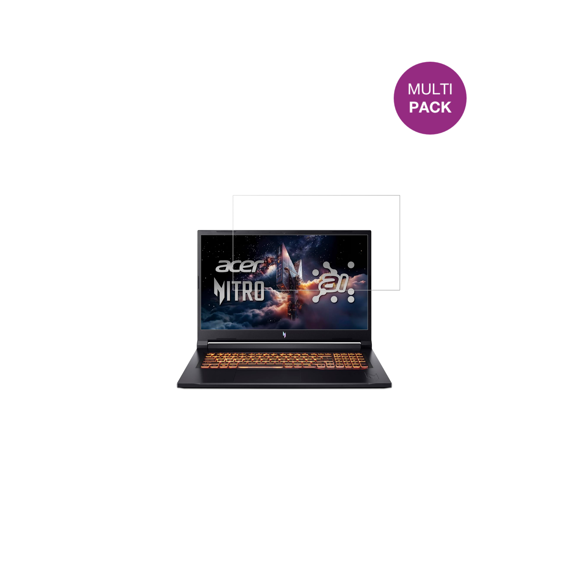 AcerNitro V17 AI mit aufgebrachter dipos Displayschutzfolie, glasklare Darstellung ohne Einschränkungen