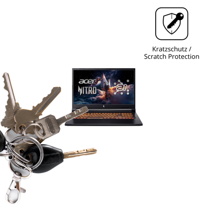 Schutz gegen Kratzer auf dem Acer Nitro V17 AI Glas durch Schlüssel oder Ähnliches