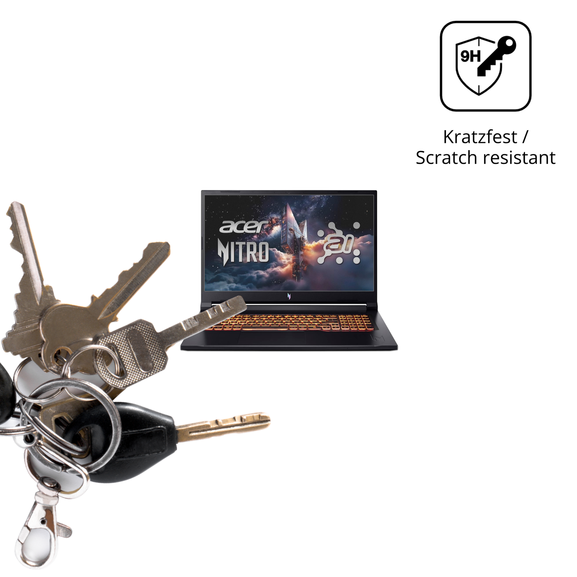 dipos Displayschutz für Acer Nitro V17 AI, mattierte Oberfläche, robuste Festigkeit und perfekte Passform