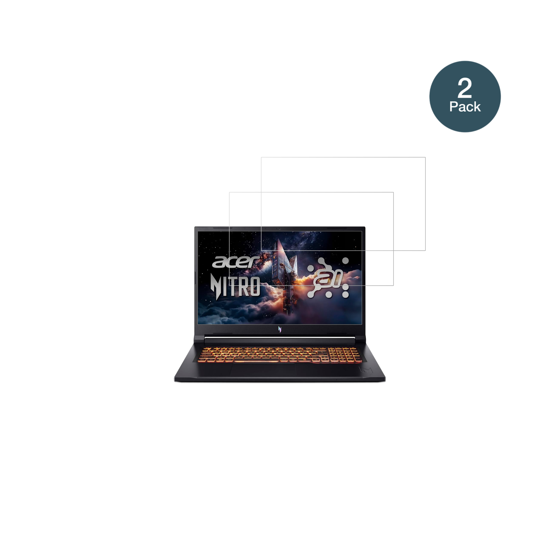 AcerNitro V17 AI mit aufgebrachter dipos Flex Schutzfolie, glasklare Darstellung ohne Einschränkungen