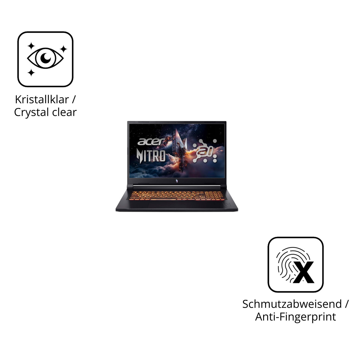 Flexible TPU-Folie passend zugeschnitten für Acer Nitro V17 AI, vollständige Abdeckung