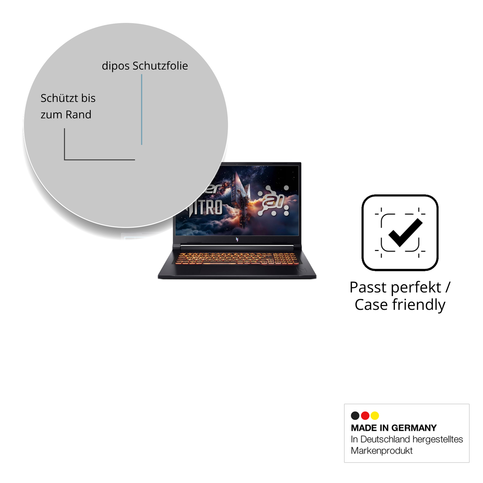 Besonders flexibler Displayschutz mit Anti-Shock-Schicht im Materialmix
