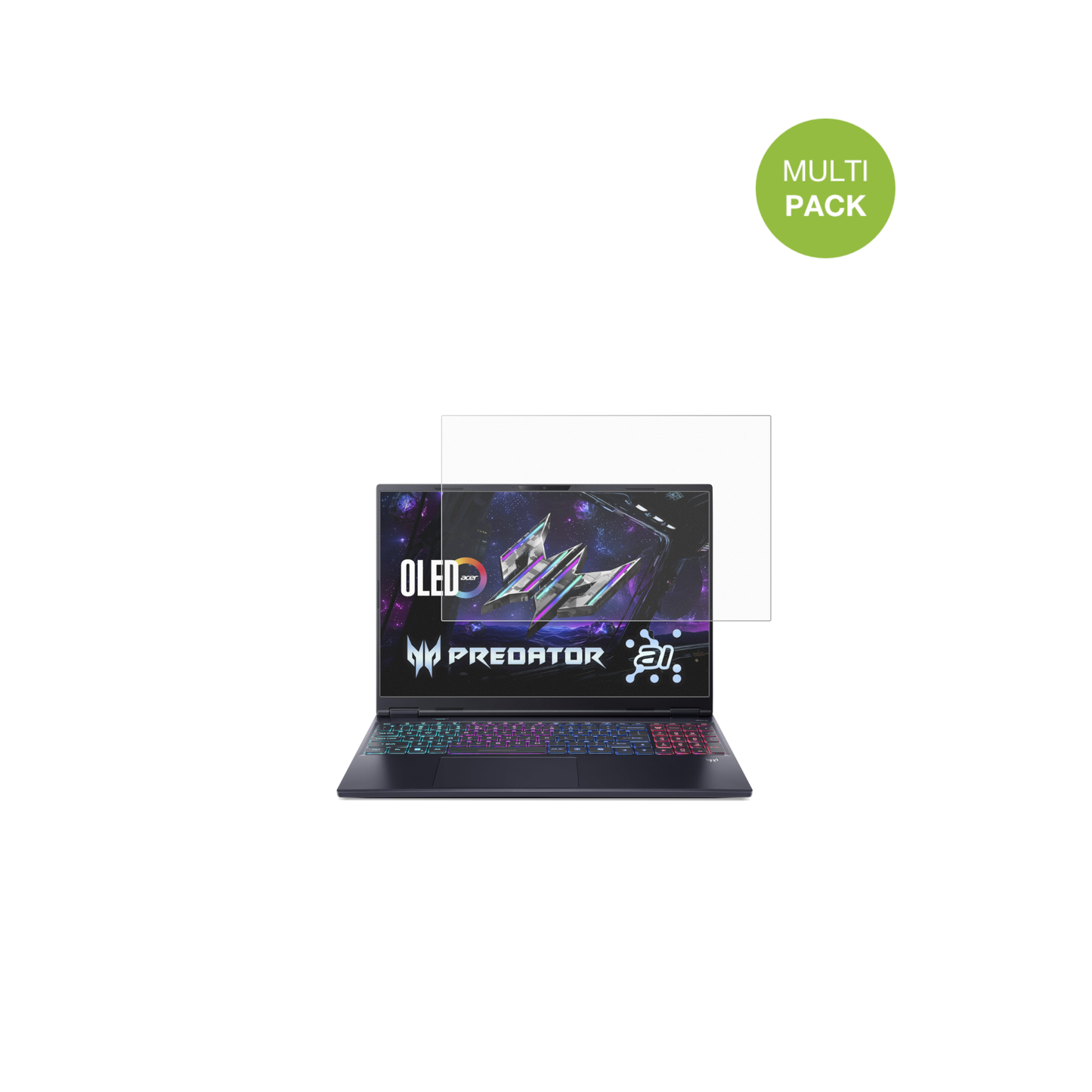 acerpredator helios neo 16 ai mit aufgebrachter dipos Displayschutzfolie, die lästige Fingerabdrücke minimiert