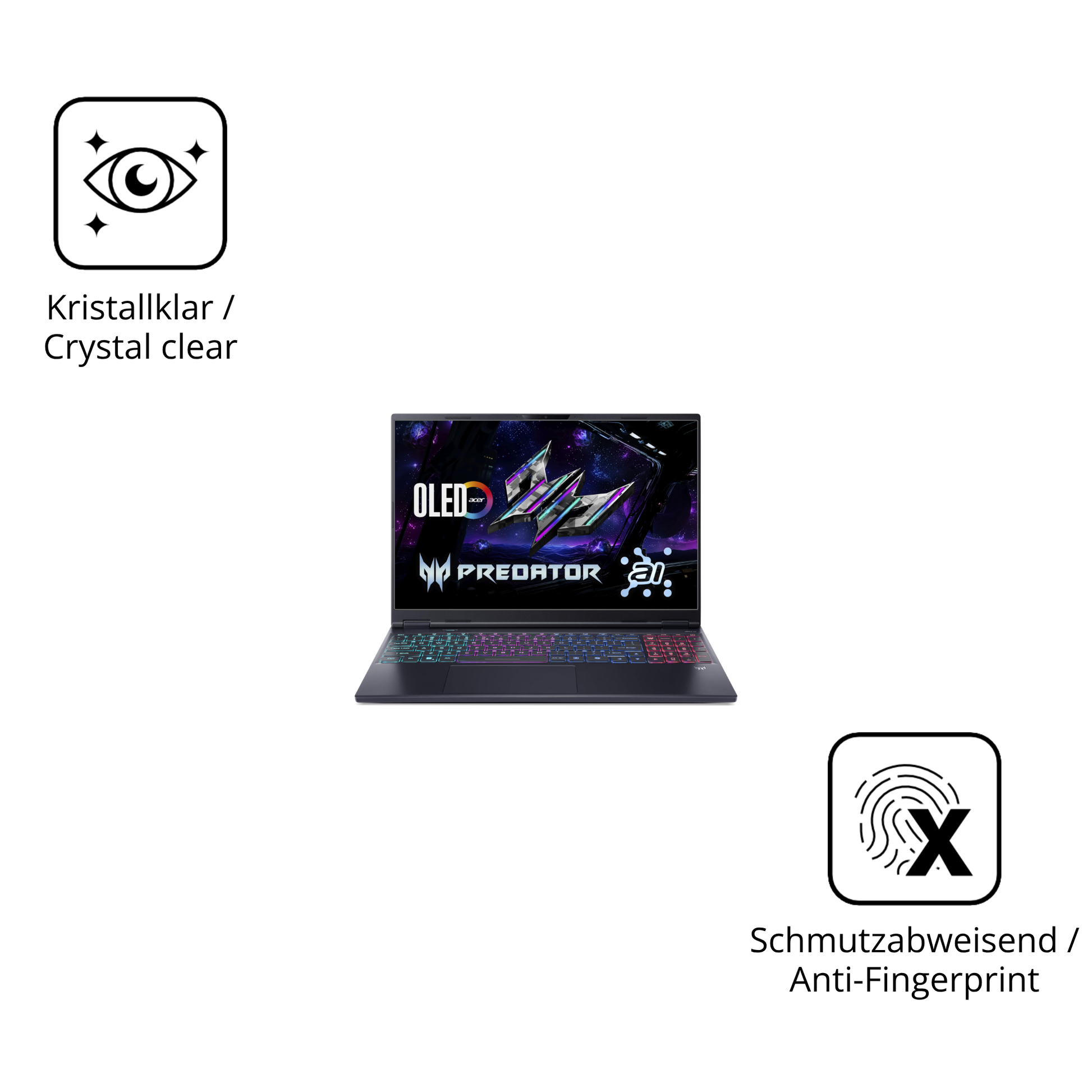 Flexible TPU-Folie passend zugeschnitten für acerpredator helios neo 16 ai, vollständige Abdeckung