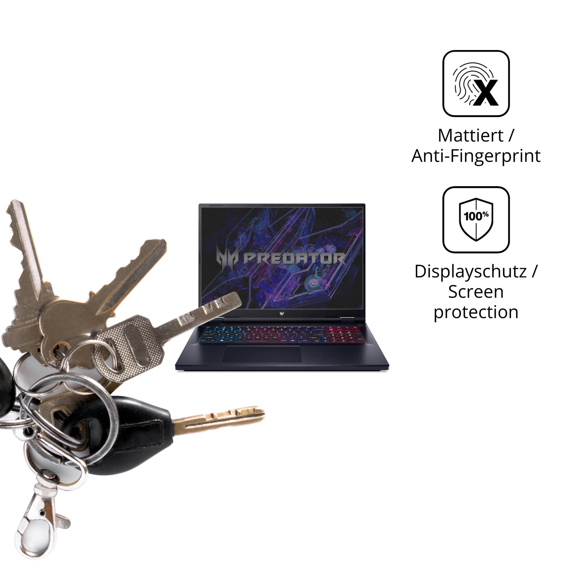 dipos Displayschutz für acer Predator Helios Neo 18 18 Zoll, mattierte Oberfläche, Blickschutzfilter und perfekter Passform