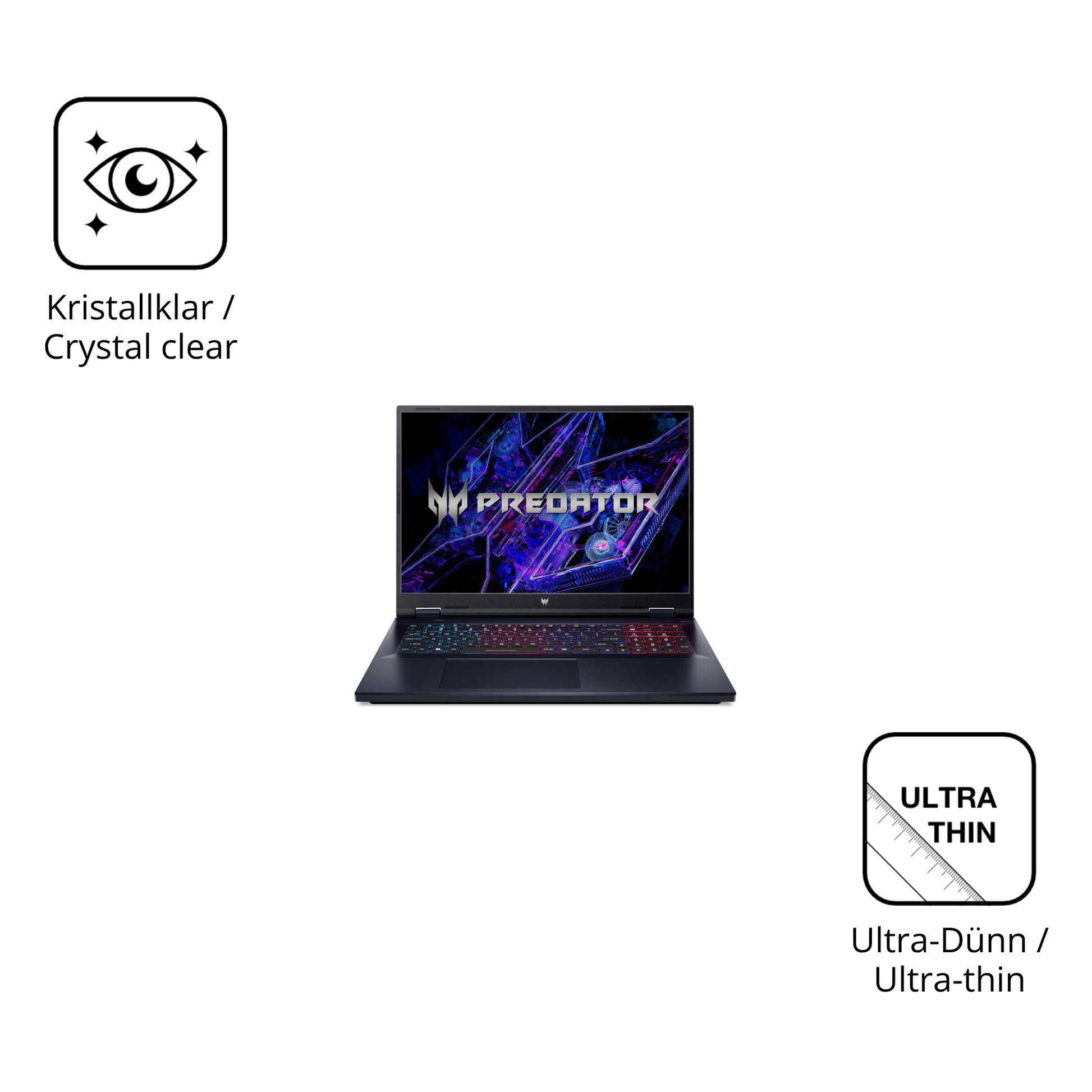 Dünne und klare Folie passend zugeschnitten für acer Predator Helios Neo 18 18 Zoll