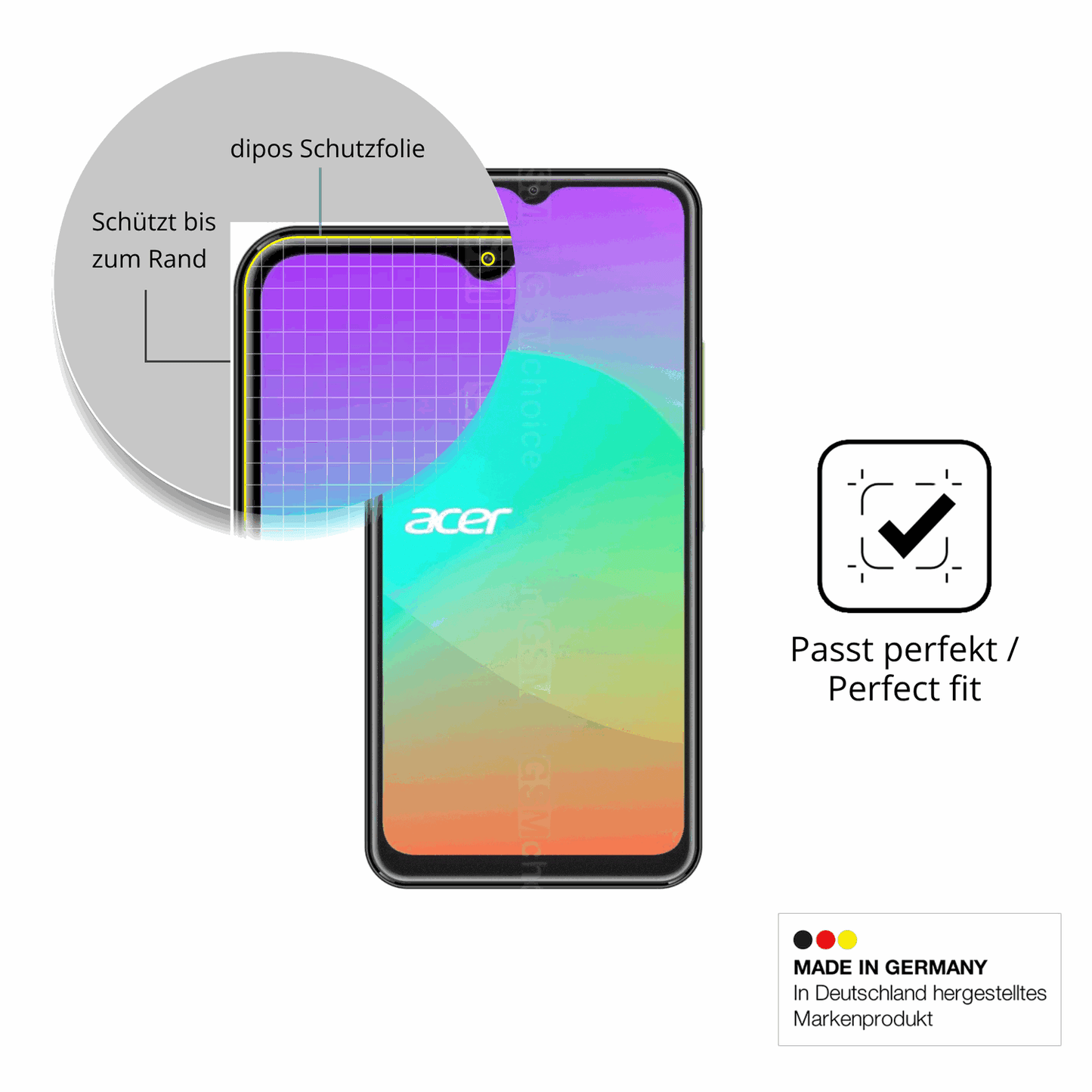 Besonders flexibler Displayschutz mit Anti-Shock-Schicht im Materialmix