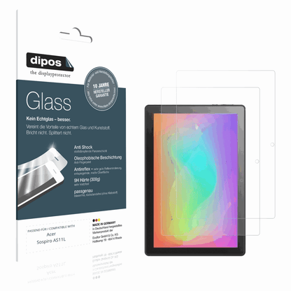 Matte Displayschutzfolie von dipos passend für Acer Sospiro AS11L, 9H kratzfest und blasenfrei montiert