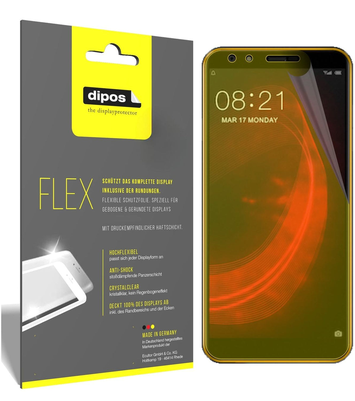2x Screen Protector for Nubia N2 Lite Protective Film covers 100% dipos Flex