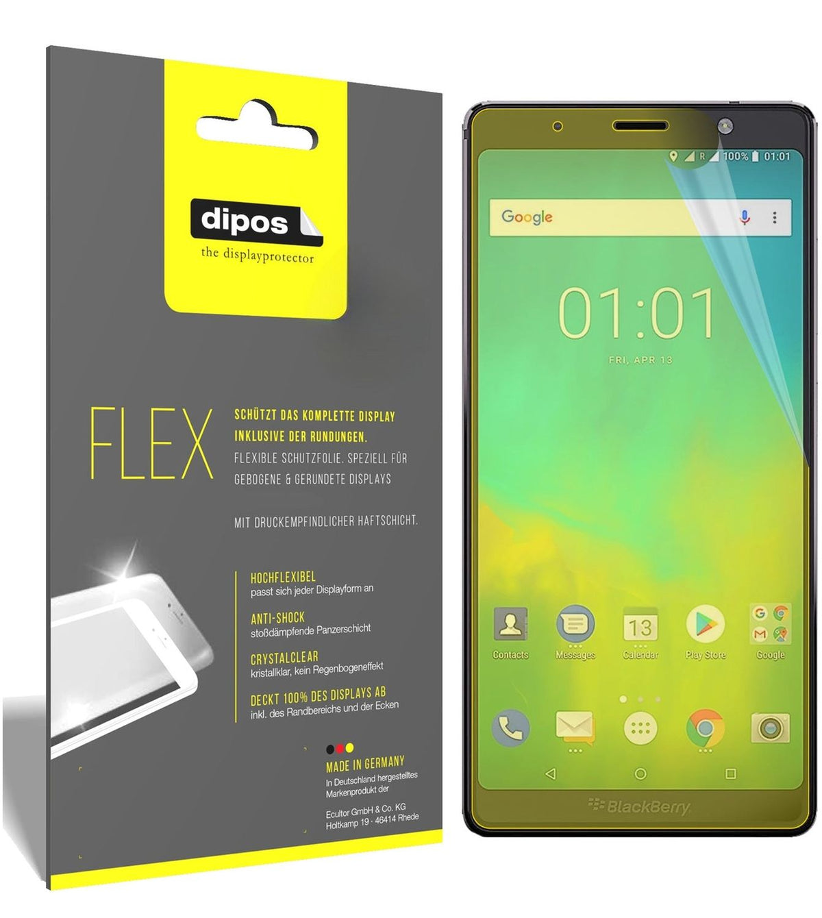 2x Full Cover Screen Protector for BlackBerry Evolve – Covers Curved Edges | dipos