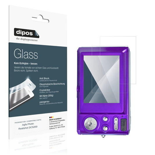 Klare Displayschutzfolie von dipos passend für Agfa Photo Realishot DC5200, 9H kratzfest und blasenfrei montiert