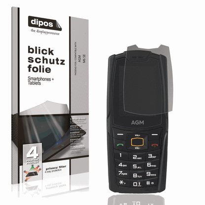 Blickschutzfolie von dipos passend für AGM M6 SE, präziser Zuschnitt und blasenfrei montiert
