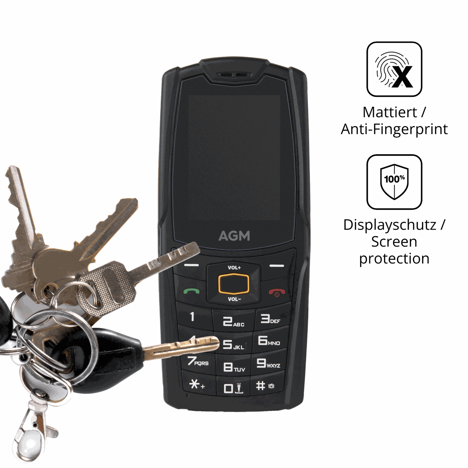dipos Displayschutz für AGM M6 SE, mattierte Oberfläche, Blickschutzfilter und perfekter Passform