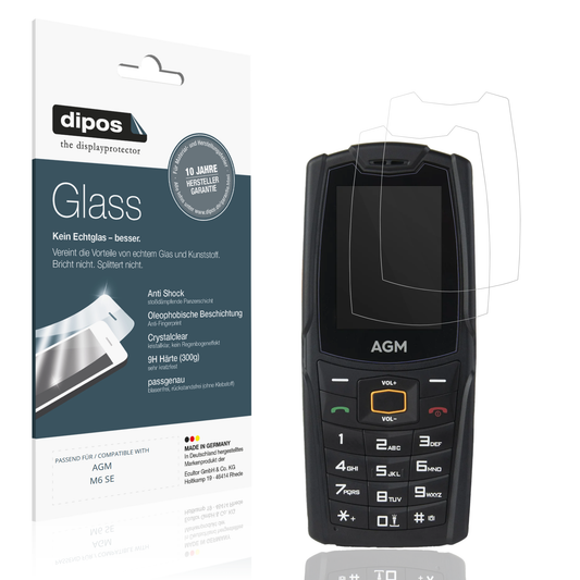 Klare Displayschutzfolie von dipos passend für AGM M6 SE, 9H kratzfest und blasenfrei montiert