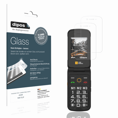 Matte Displayschutzfolie von dipos passend für AGM M8 FLIP, 9H kratzfest und blasenfrei montiert