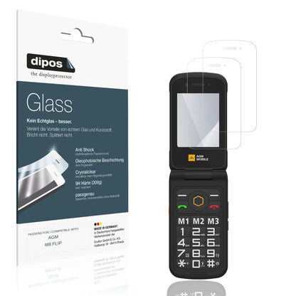 Klare Displayschutzfolie von dipos passend für AGM M8 FLIP, 9H kratzfest und blasenfrei montiert