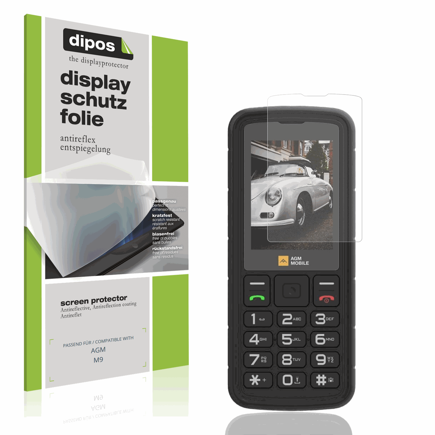 Matte Displayschutzfolie von dipos passend für AGM M9, präziser Zuschnitt und blasenfrei montiert