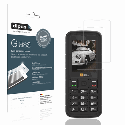 Klare Displayschutzfolie von dipos passend für AGM M9, 9H kratzfest und blasenfrei montiert