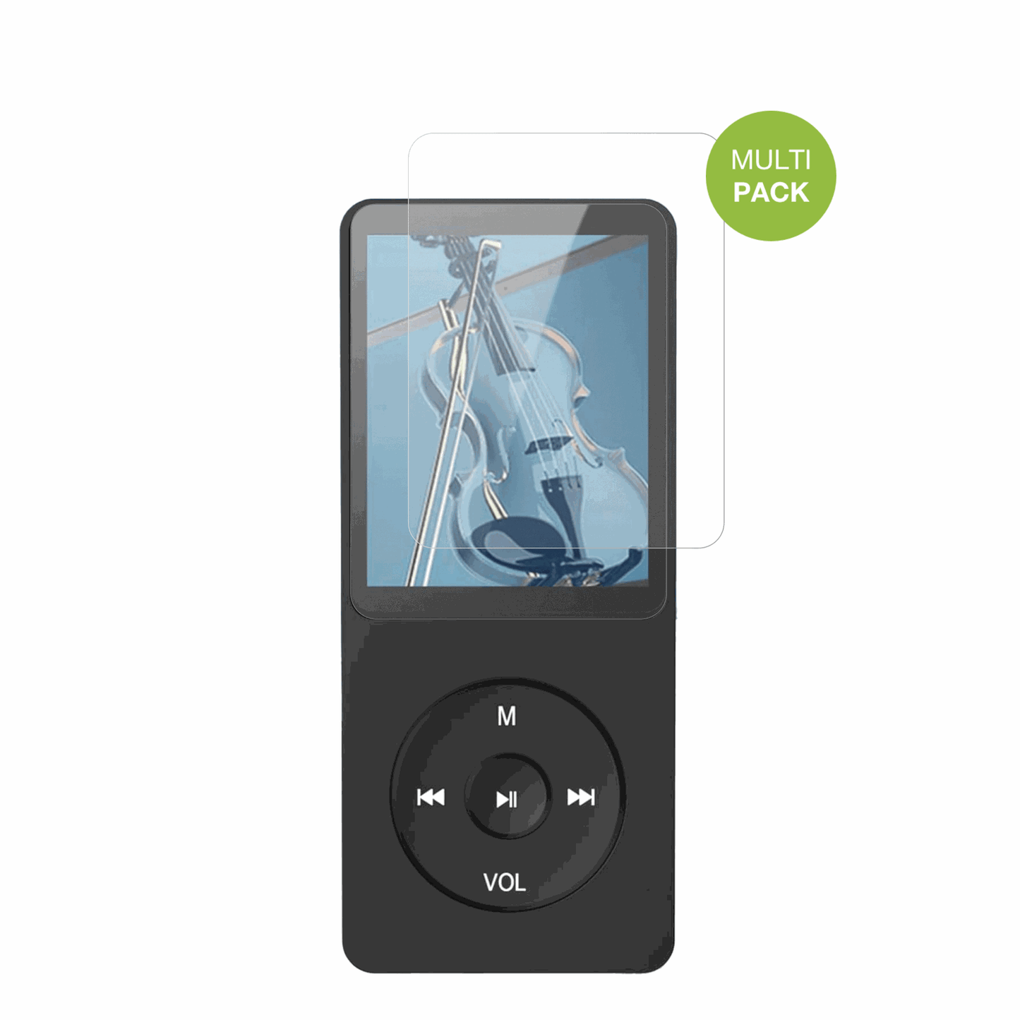 AGPTEKA02PLB MP3-Player mit aufgebrachter dipos Displayschutzfolie, die lästige Fingerabdrücke minimiert
