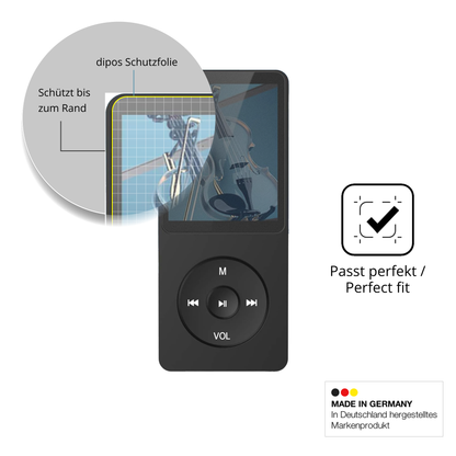 Schutz gegen Kratzer auf dem AGPTEK A02PLB MP3-Player Glas durch Schlüssel oder Ähnliches