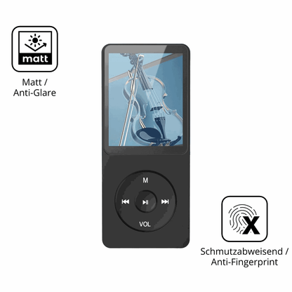 9H Hartbeschichtete, flexible Folie passend zugeschnitten für AGPTEK A02PLB MP3-Player