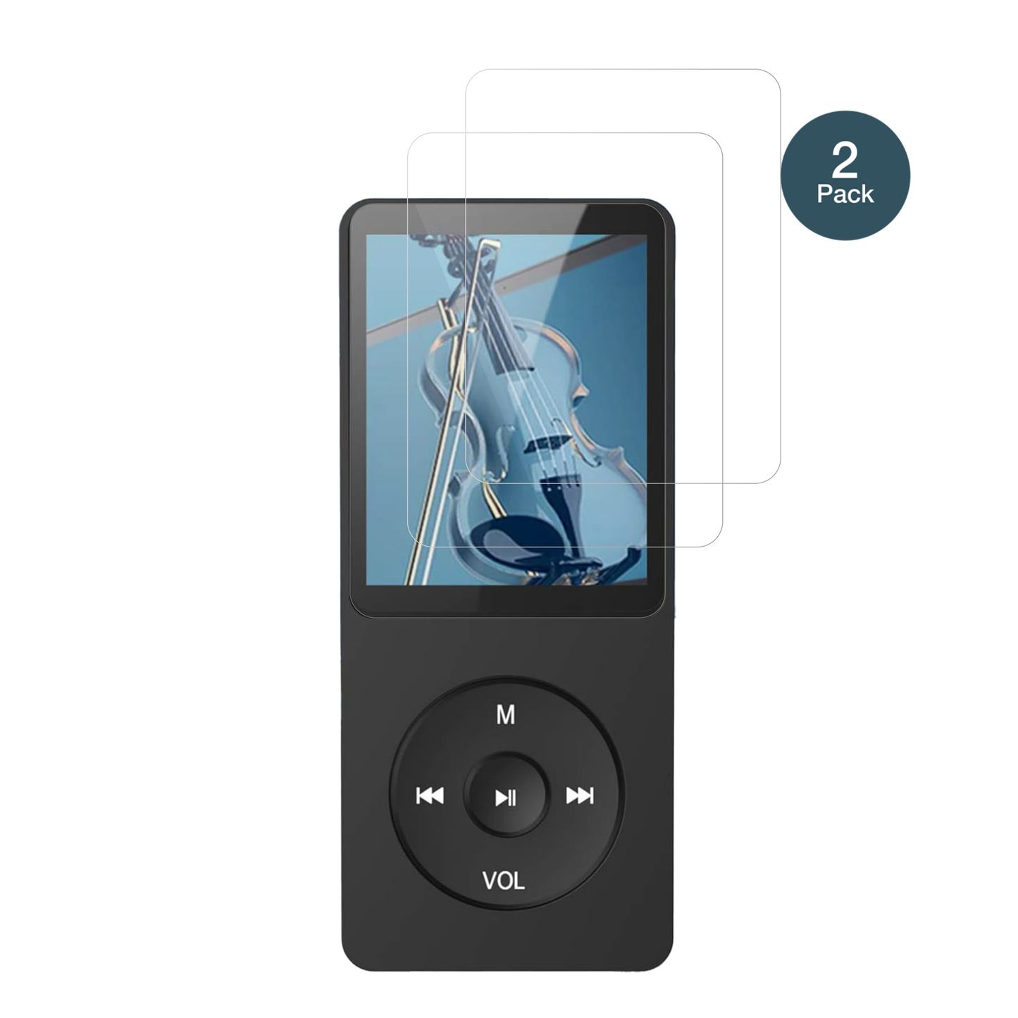 AGPTEKA02PLB MP3-Player mit aufgebrachter dipos Flex Schutzfolie, glasklare Darstellung ohne Einschränkungen