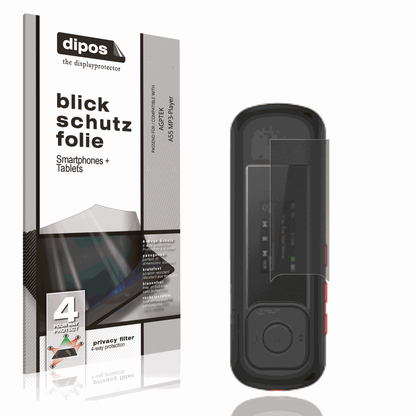 Blickschutzfolie von dipos passend für AGPTEK A55 MP3-Player, präziser Zuschnitt und blasenfrei montiert