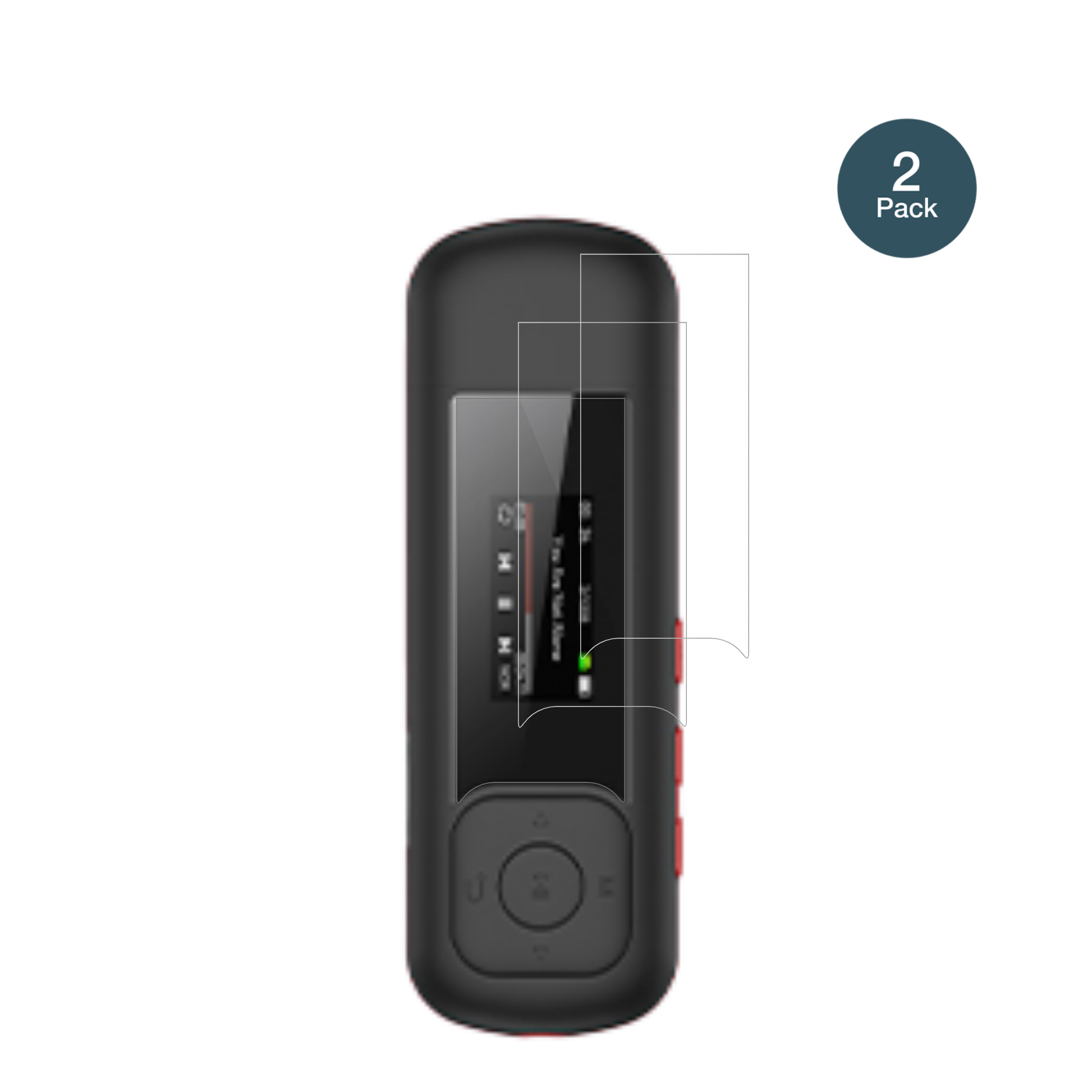 AGPTEKA55 MP3-Player mit aufgebrachter dipos Flex Schutzfolie, glasklare Darstellung ohne Einschränkungen