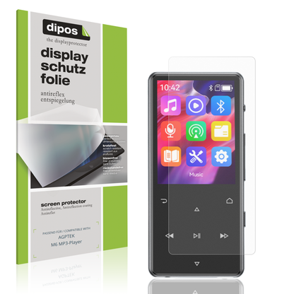 Matte Displayschutzfolie von dipos passend für AGPTEK M6 MP3-Player, präziser Zuschnitt und blasenfrei montiert