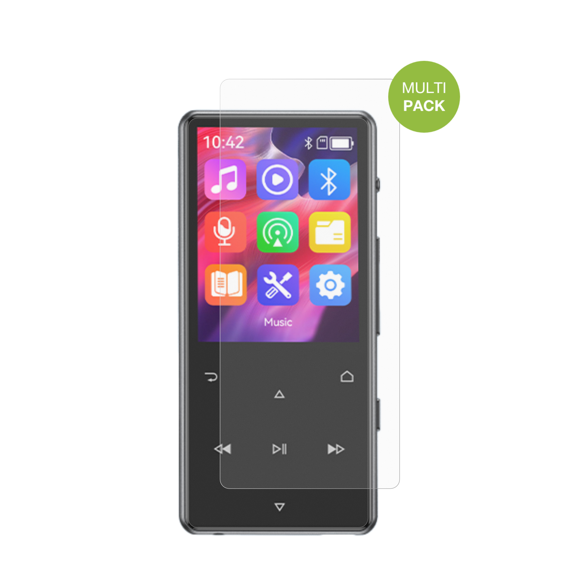 AGPTEKM6 MP3-Player mit aufgebrachter dipos Displayschutzfolie, die lästige Fingerabdrücke minimiert
