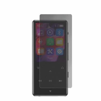 AGPTEKM6 MP3-Player mit aufgebrachtem dipos Displayschutz, der seitliche Einblicke blockiert
