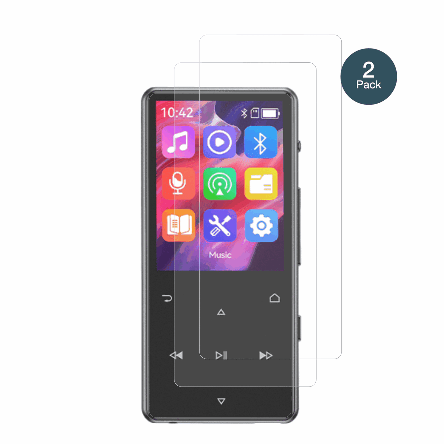 AGPTEKM6 MP3-Player mit aufgebrachter dipos Panzerfolie, die lästige Fingerabdrücke minimiert