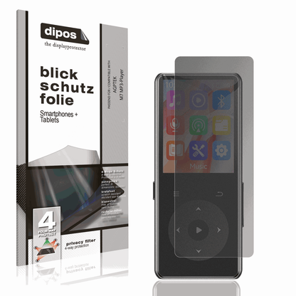 Blickschutzfolie von dipos passend für AGPTEK M7 MP3-Player, präziser Zuschnitt und blasenfrei montiert