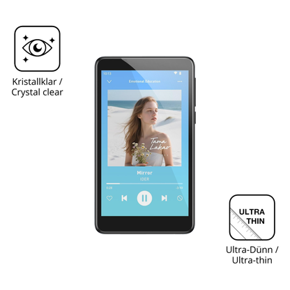 Dünne und klare Folie passend zugeschnitten für AGPTEK T08X MP3-Player
