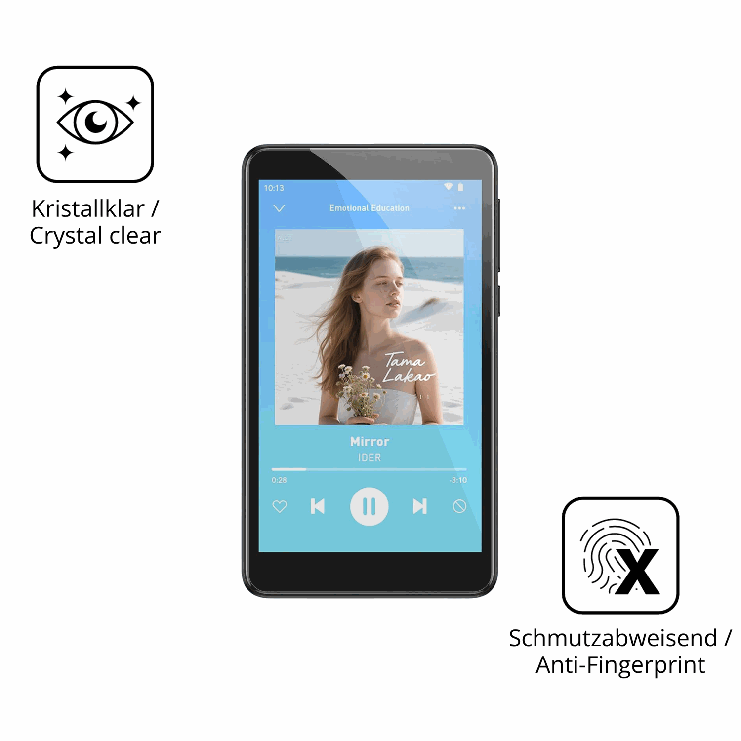 Flexible TPU-Folie passend zugeschnitten für AGPTEK T08X MP3-Player, vollständige Abdeckung