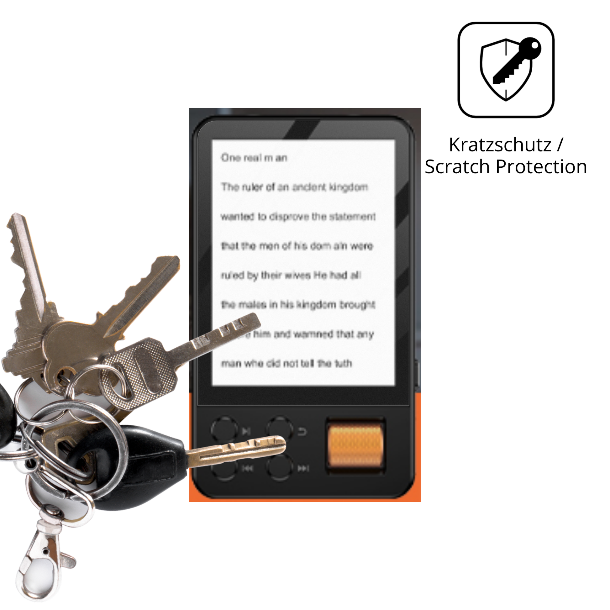 Schutz gegen Kratzer auf dem AGXOV D28 MP3-Player Glas durch Schlüssel oder Ähnliches
