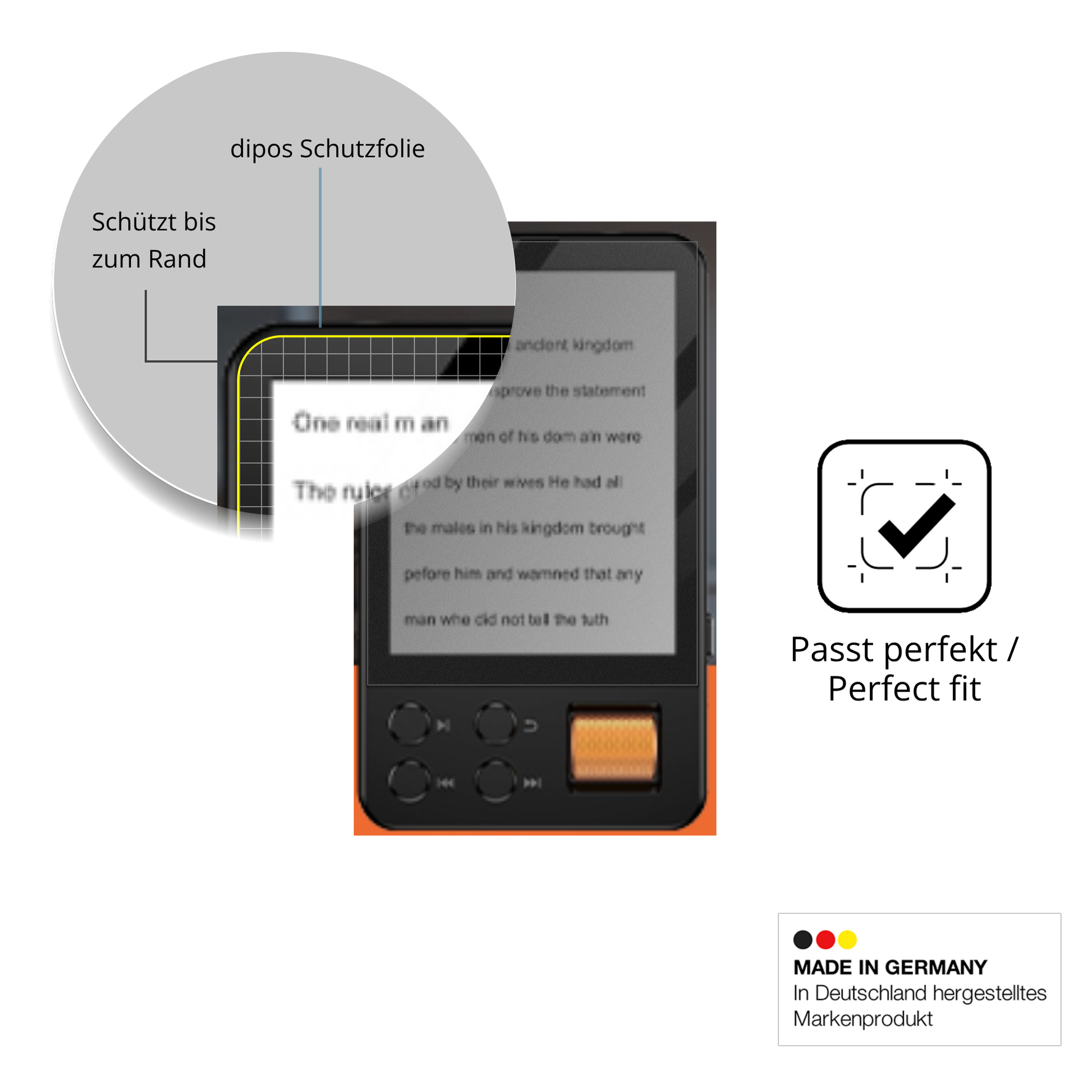 Schutz gegen Kratzer auf dem AGXOV D28 MP3-Player Glas durch Schlüssel oder Ähnliches