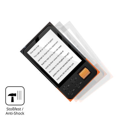Schutz gegen Kratzer auf dem AGXOV D28 MP3-Player Glas durch Schlüssel, Stöße gegen die Tischkante oder Stürze