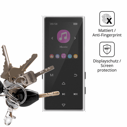 dipos Displayschutz für AGXOV D50 MP3-Player, mattierte Oberfläche, Blickschutzfilter und perfekter Passform
