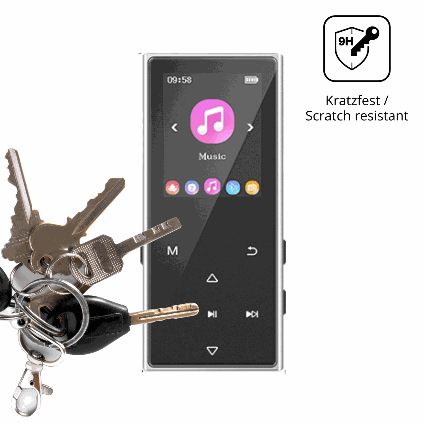 dipos Displayschutz für AGXOV D50 MP3-Player, mattierte Oberfläche, robuste Festigkeit und perfekte Passform