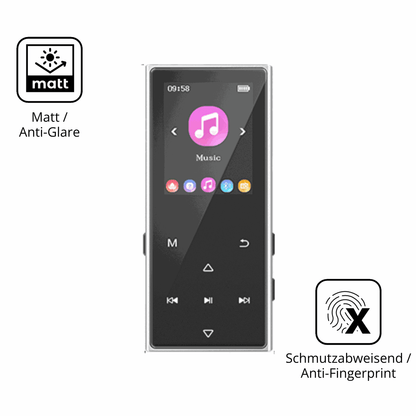 9H Hartbeschichtete, flexible Folie passend zugeschnitten für AGXOV D50 MP3-Player