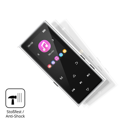 Schutz gegen Kratzer auf dem AGXOV D50 MP3-Player Glas durch Schlüssel, Stöße gegen die Tischkante oder Stürze