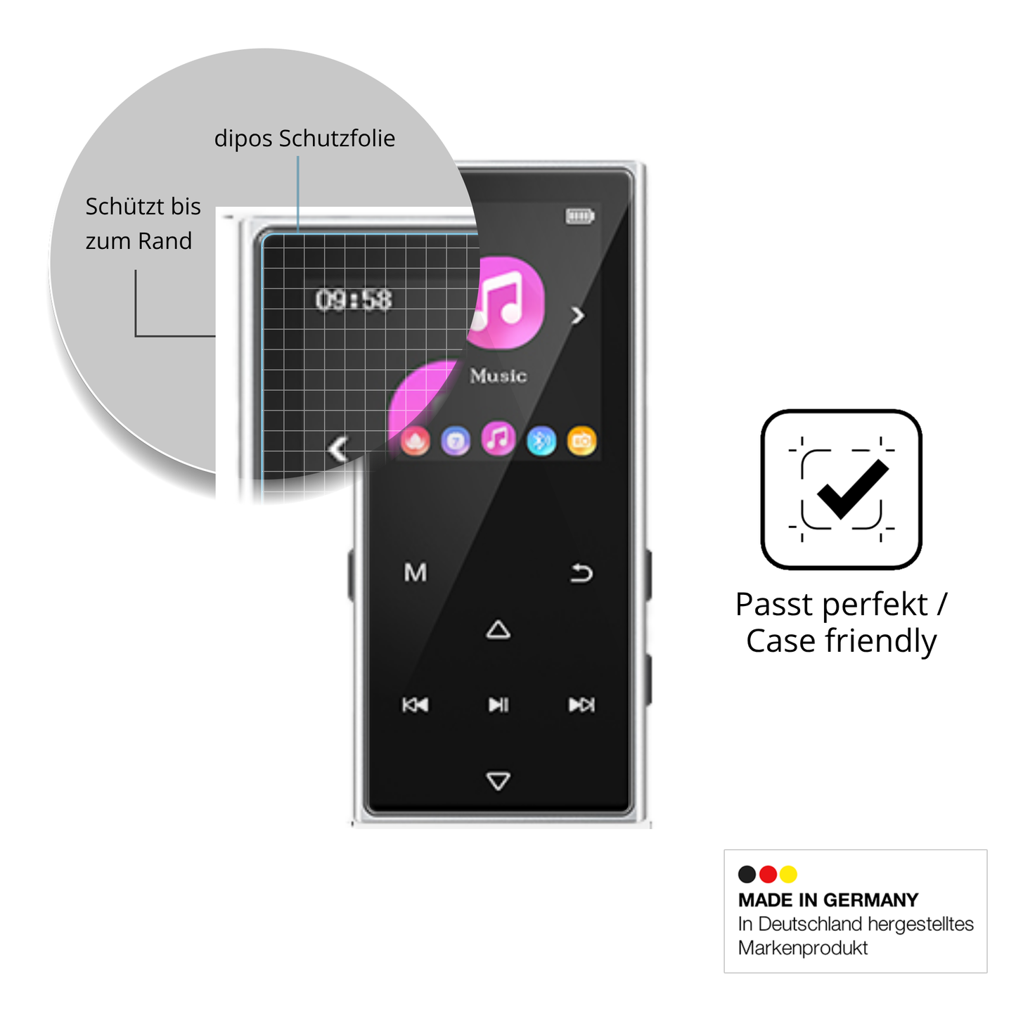 Besonders flexibler Displayschutz mit Anti-Shock-Schicht im Materialmix