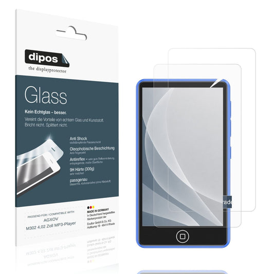 Matte Displayschutzfolie von dipos passend für AGXOV M302 4,02 Zoll MP3-Player, 9H kratzfest und blasenfrei montiert