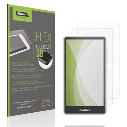 Matte Displayschutzfolie von dipos passend für AGXOV P20 MP3-Player, 100% Displayabdeckung und blasenfreie Montage