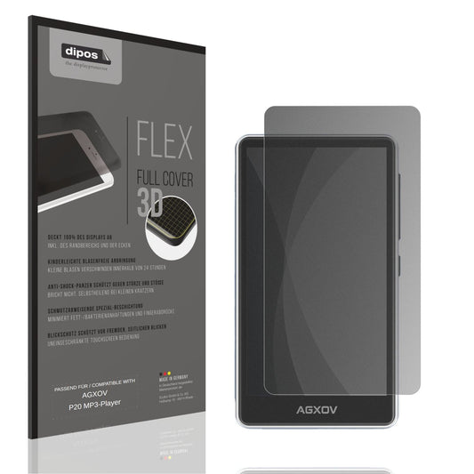 Blickschutzfolie von dipos passend für AGXOV P20 MP3-Player, 100% Displayabdeckung und blasenfreie Montage