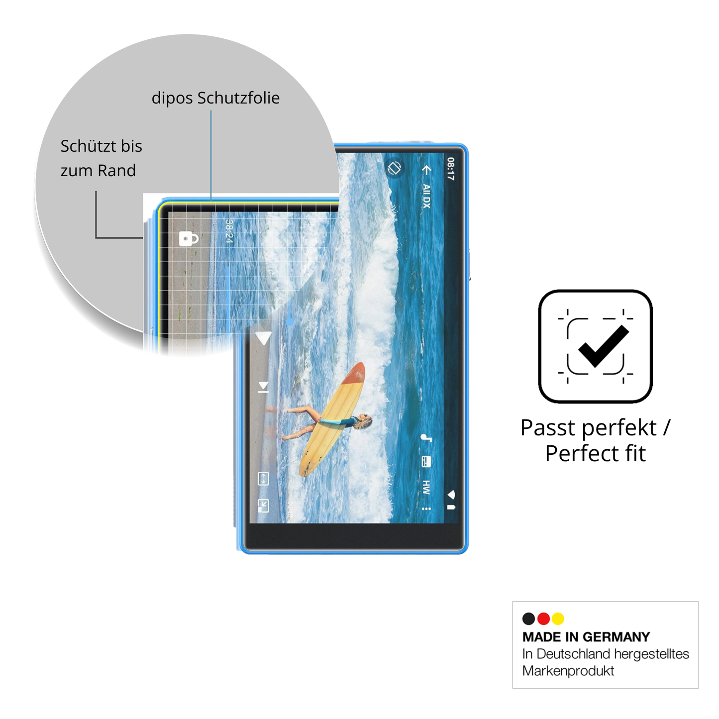 Besonders flexibler Displayschutz mit Anti-Shock-Schicht im Materialmix